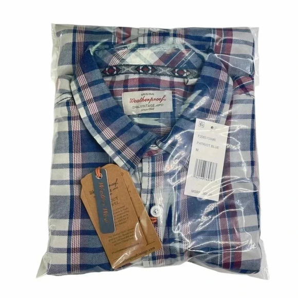 Weatherproof Vintage Burnout Patriot Men’s Flannel - Picture 10 of 10